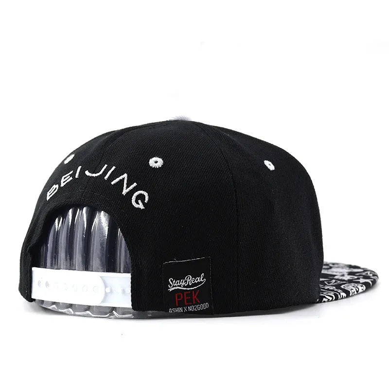 Cotton baseball cap with letter embroidery in SR White colour showing dome crown style
