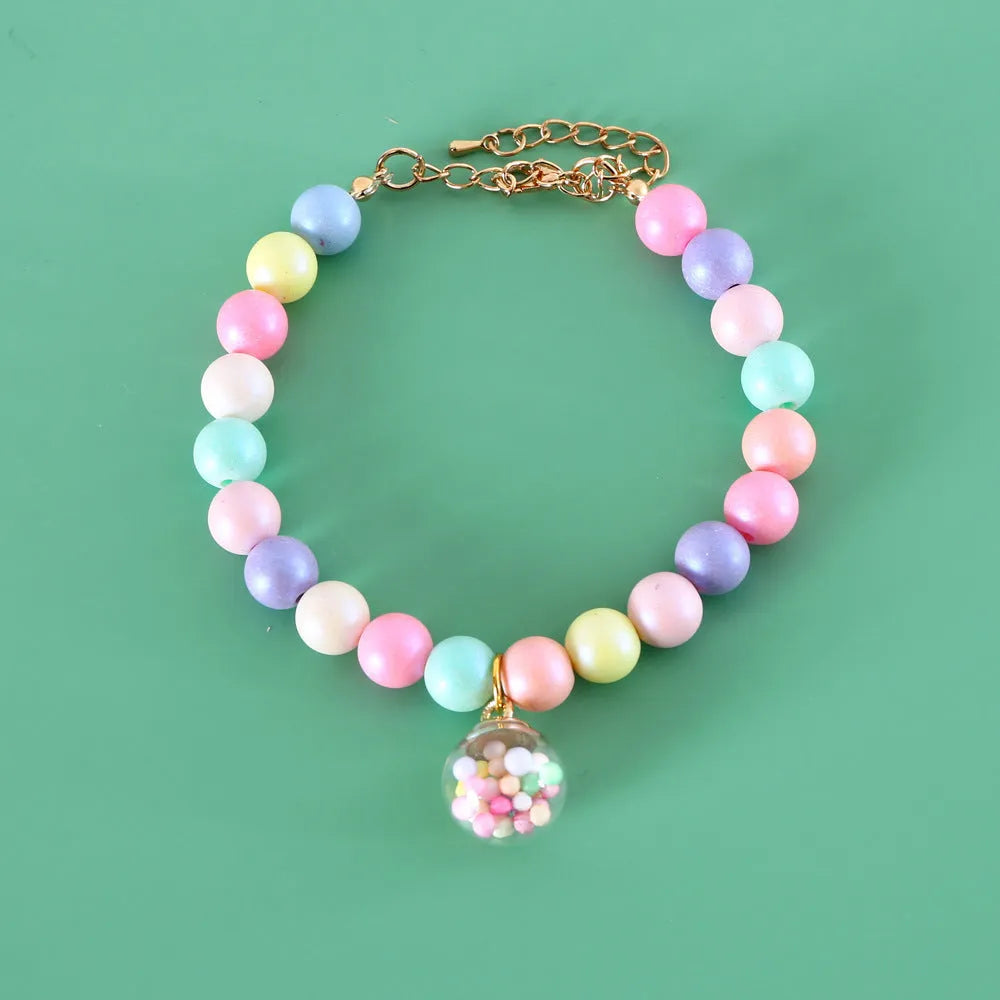 Adjustable pet headdress collar set in macaron colours with three sizing options