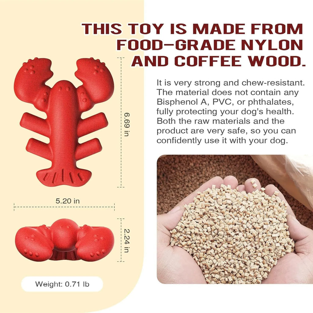 Red nylon chew bone dog toy for large breed aggressive chewers