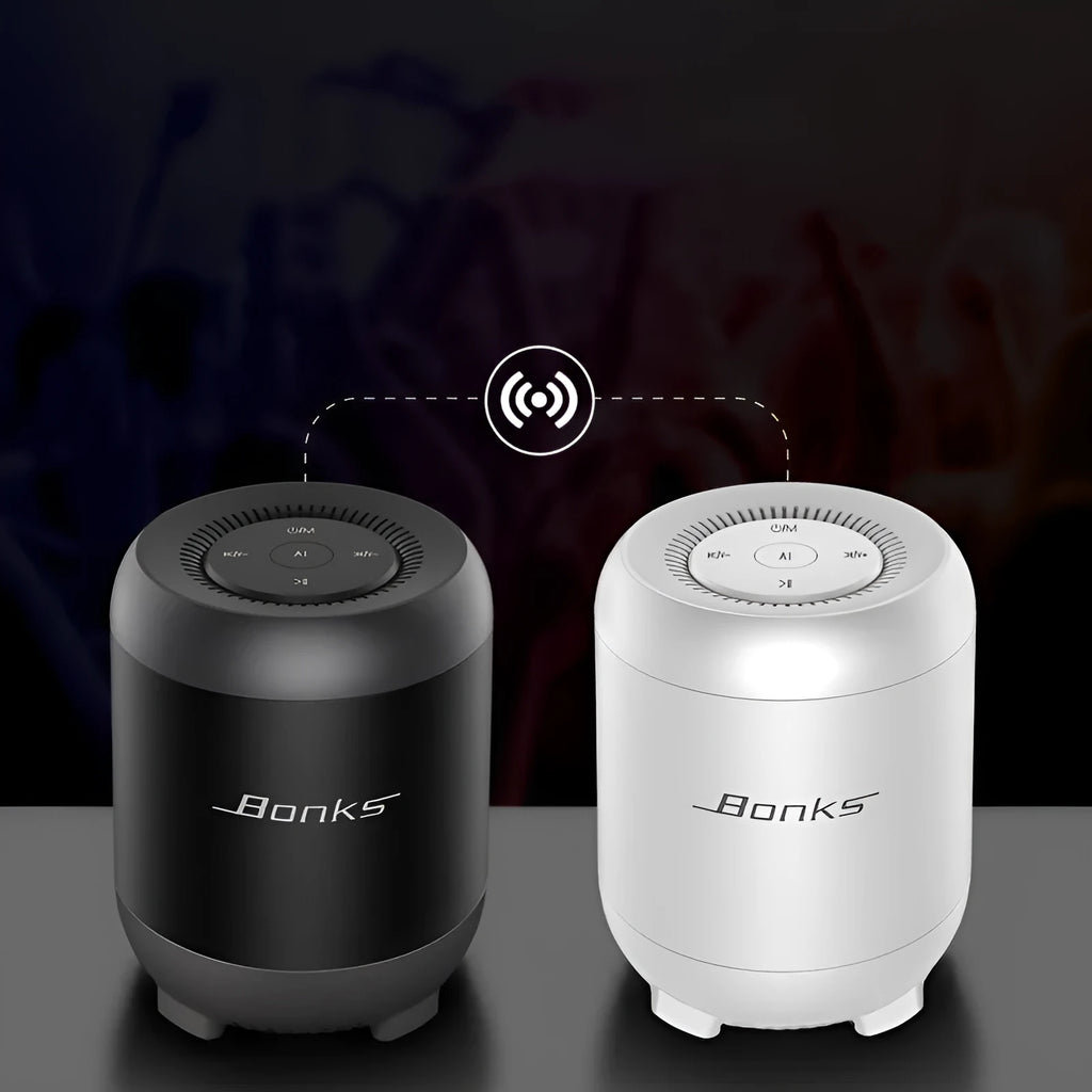 Black or white AI voice control Bluetooth speaker with buttons and USB port