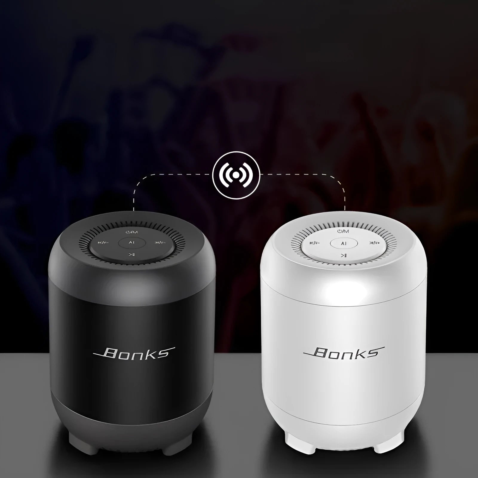 Black or white AI voice control Bluetooth speaker with buttons and USB port