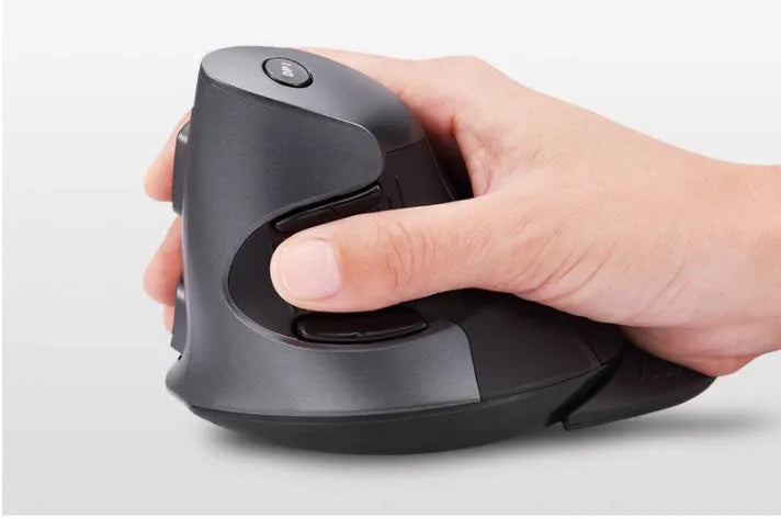 M618 wireless vertical ergonomic computer mouse in black or white with USB receiver