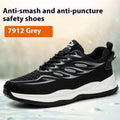 Orange labour protection shoes with leather upper and rubber sole, anti-smashing and puncture-resistant safety footwear
