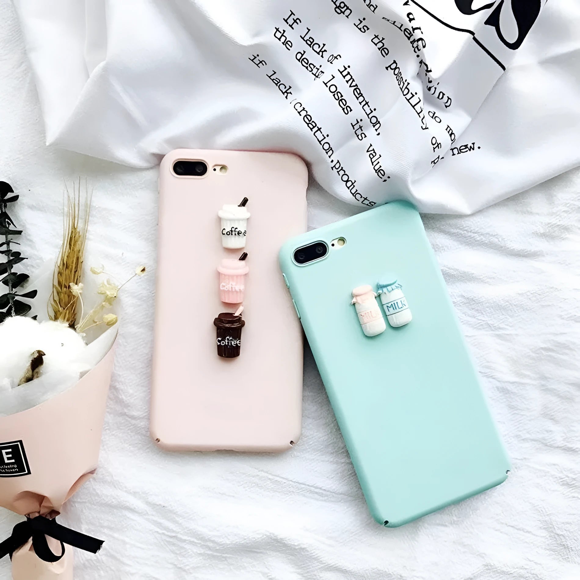 Soft silicone iPhone case with 3D cartoon cat design in multiple colour options