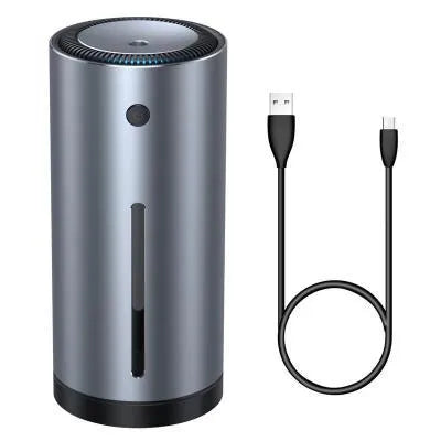 Black aluminium alloy car diffuser humidifier with air purification and aromatherapy functions