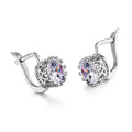 Korean retro crown ear clip earrings in white diamond design with rose gold or white gold colour finishes