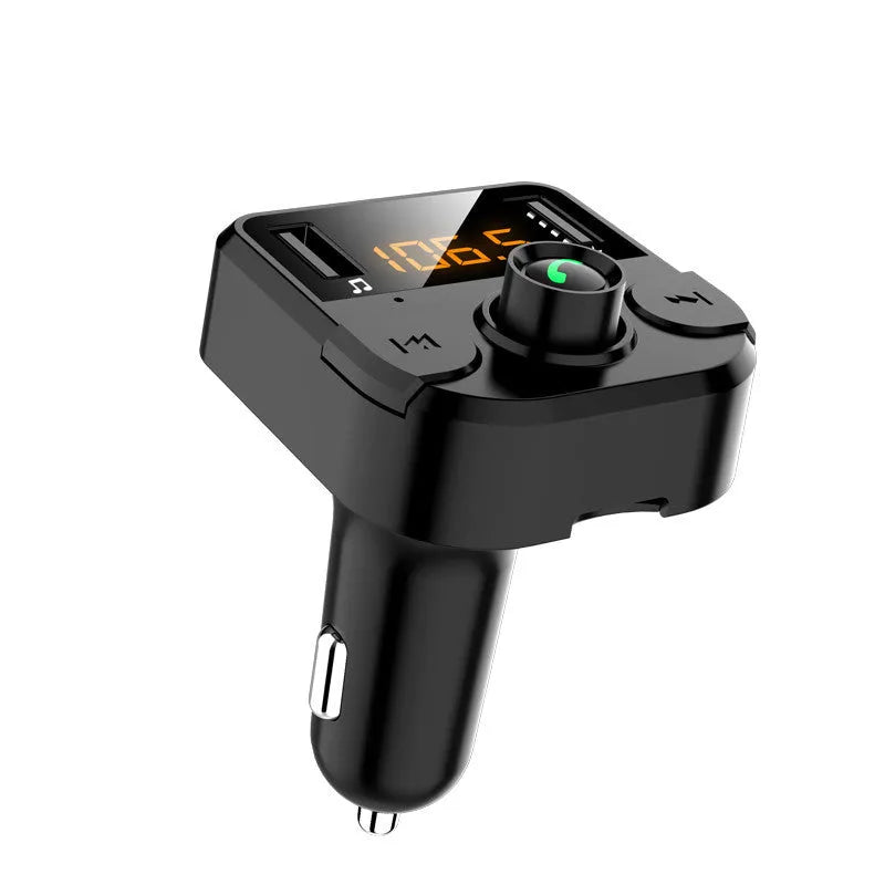 Black BT36B car MP3 Bluetooth player with 1.1-inch display for cigarette lighter power.