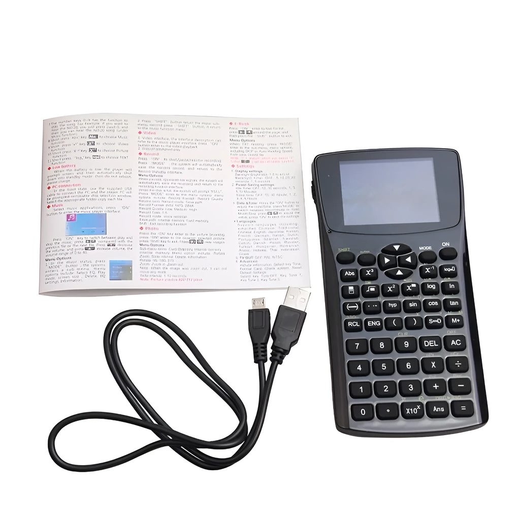 Black multifunctional e-book reader with screen and adjustable strap for portable reading and media playback