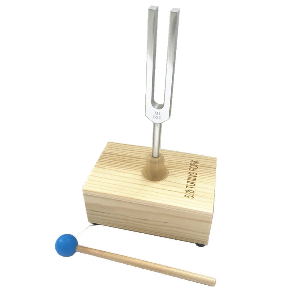 Aluminium alloy 432Hz tuning fork with speaker attachment in protective packaging