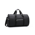 Medium cylinder travel bag in black Oxford cloth with zipper opening and internal pocket