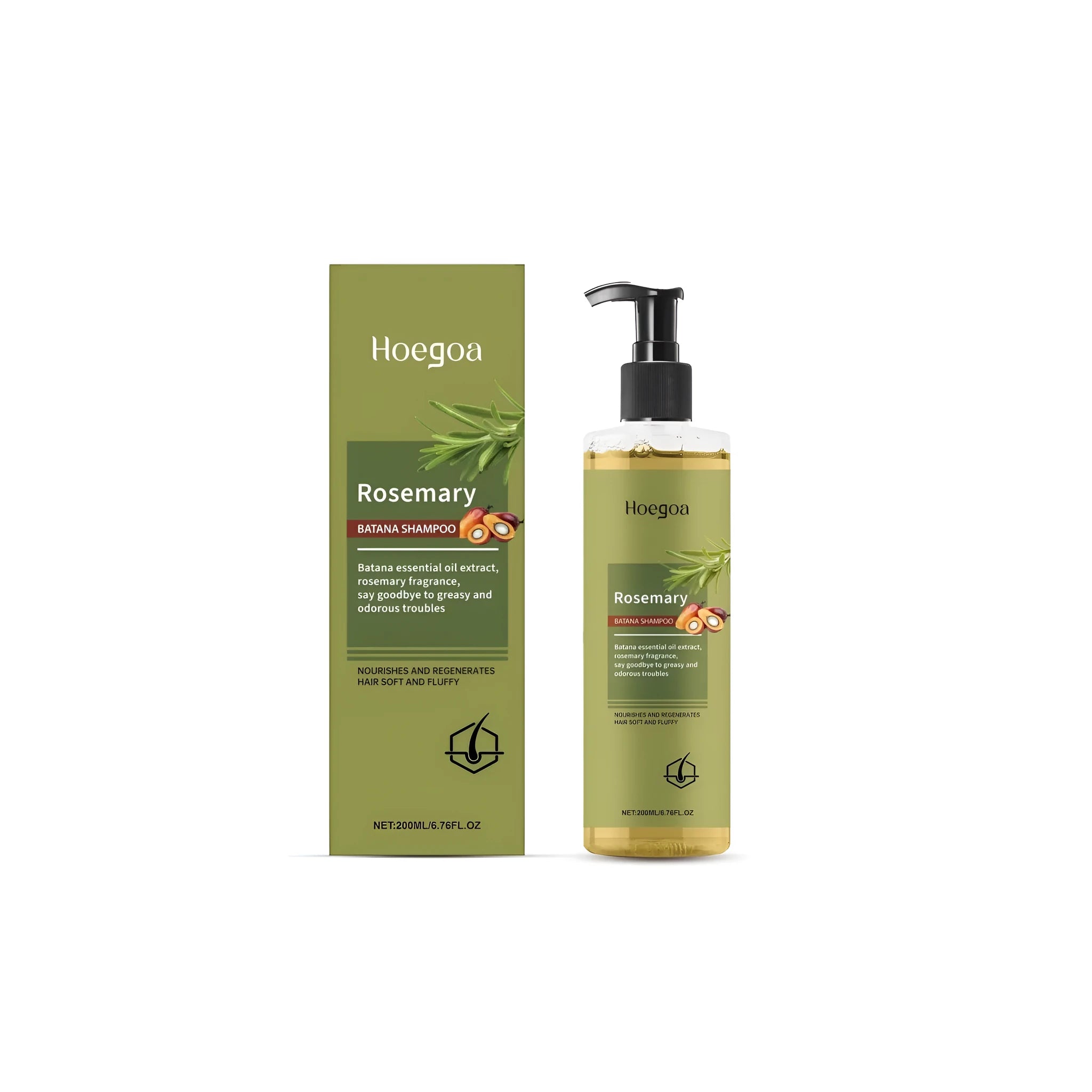 200ml bottle of rosemary hair growth shampoo with botanical extracts