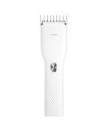 Black cordless men's electric hair clipper with adjustable slider comb and ceramic cutter head.