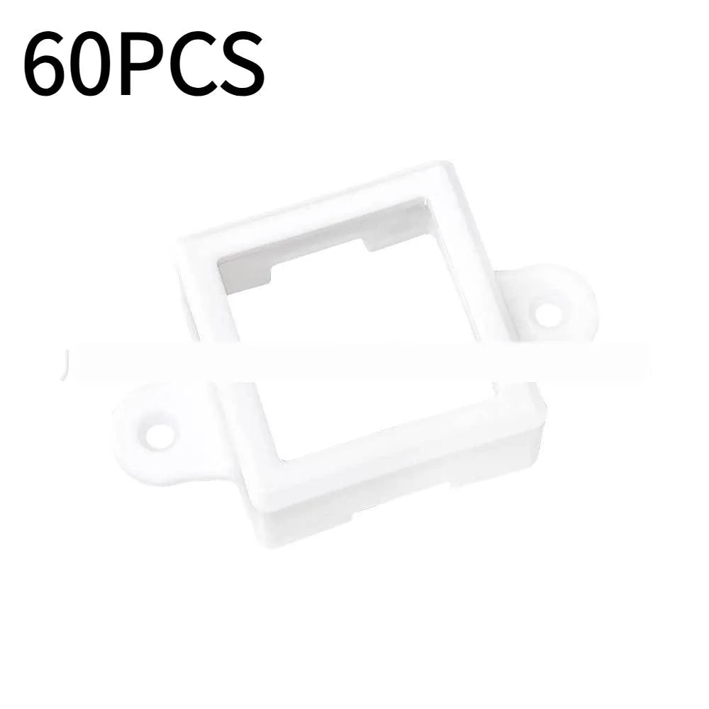 White plastic LED light bracket protective lampshade measuring 1.7cm by 6cm