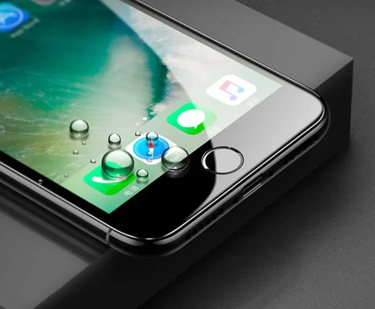Tempered glass iPhone screen protector with anti-fingerprint coating and soft edge design