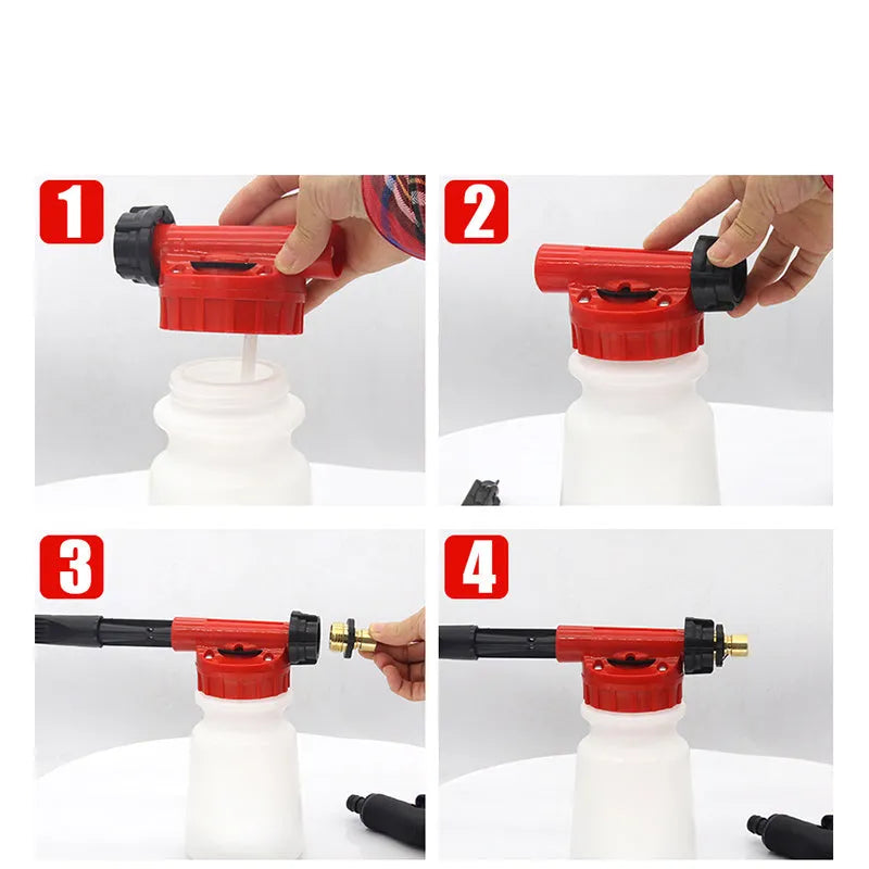 High pressure foam pot water gun sprayer with hand pump for garden use