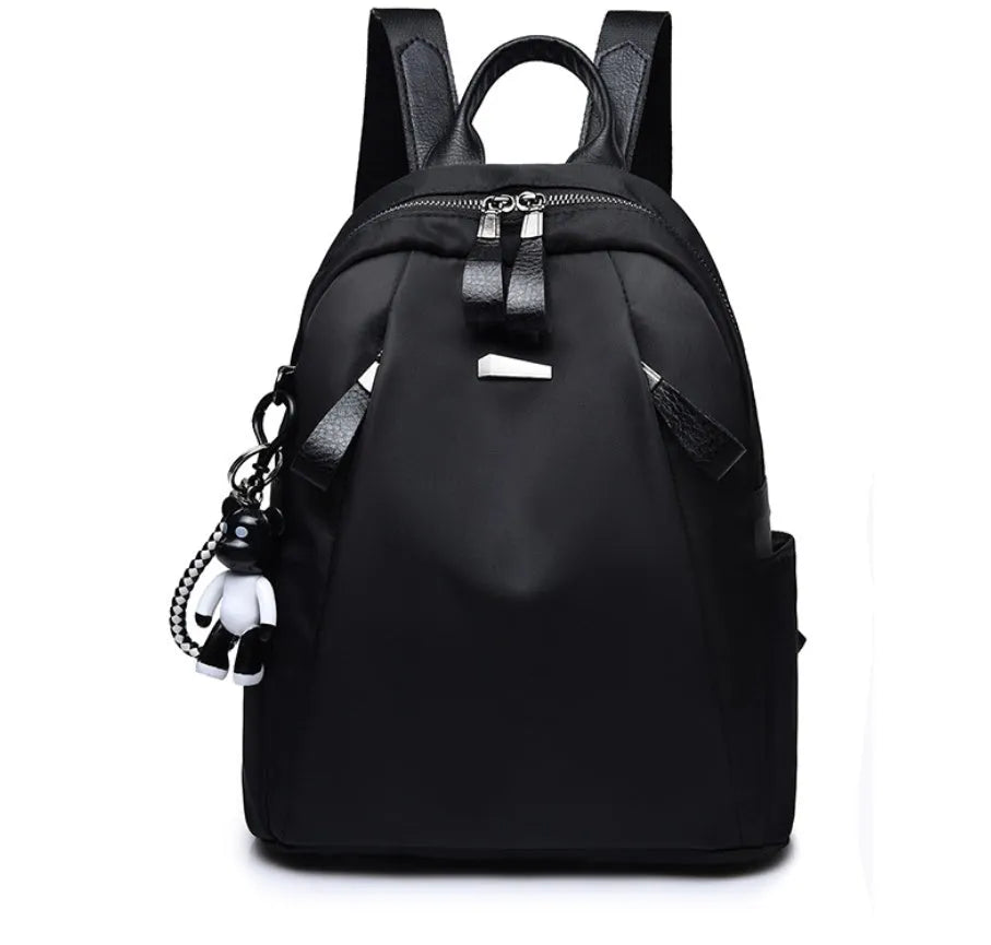 Medium Oxford cloth rucksack in wine red with double straps and interior phone pockets