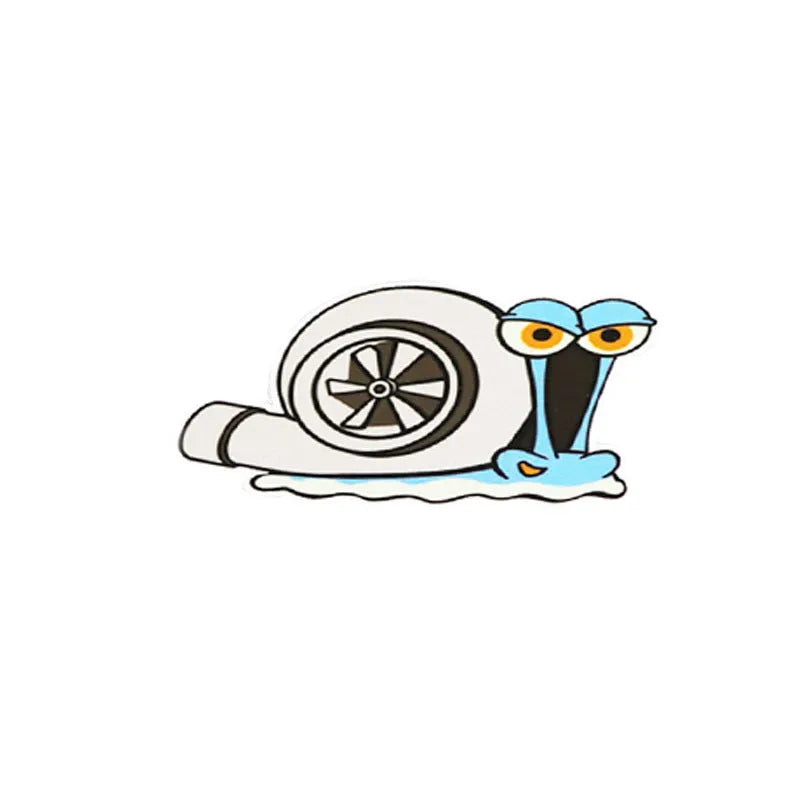 Reflective car sticker with snail cartoon pattern measuring 12cm by 8cm