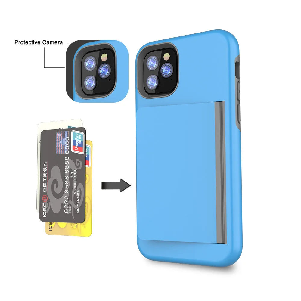 Simple solid colour TPU and PC mobile phone case for iPhone 11, 11 Pro, and Pro Max.