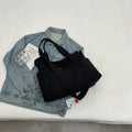 Large capacity polyester canvas shoulder tote bag with sandwich pocket and internal mobile phone compartment