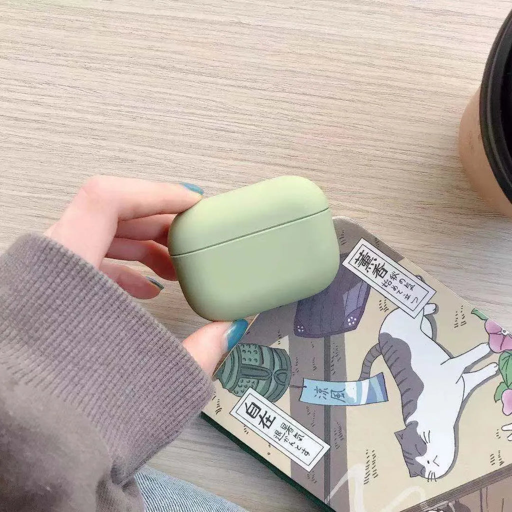 Plastic protective case for Apple AirPods Pro earbuds shown in one of 12 available colours.