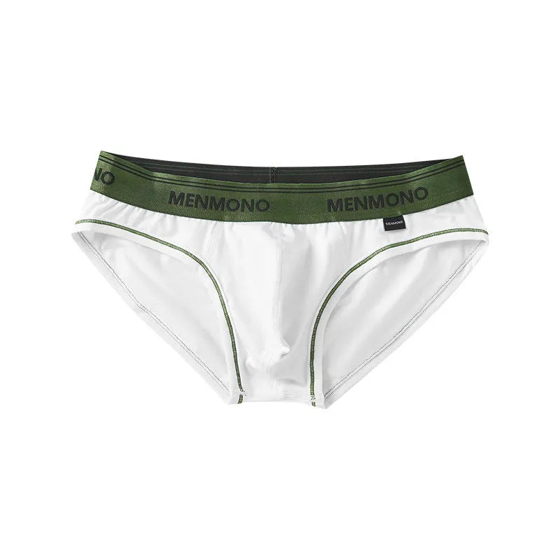 Men's low waist cotton briefs in solid colours with breathable knitted construction