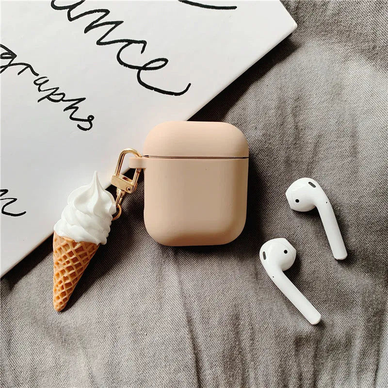 Silicone cylinder ice cream design case for AirPods 2 wireless Bluetooth headphones