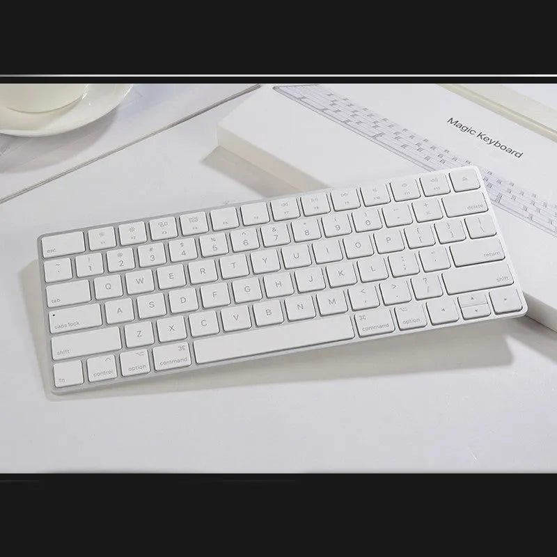 White Apple G6 ultra-thin metal Bluetooth wireless keyboard with multimedia function keys