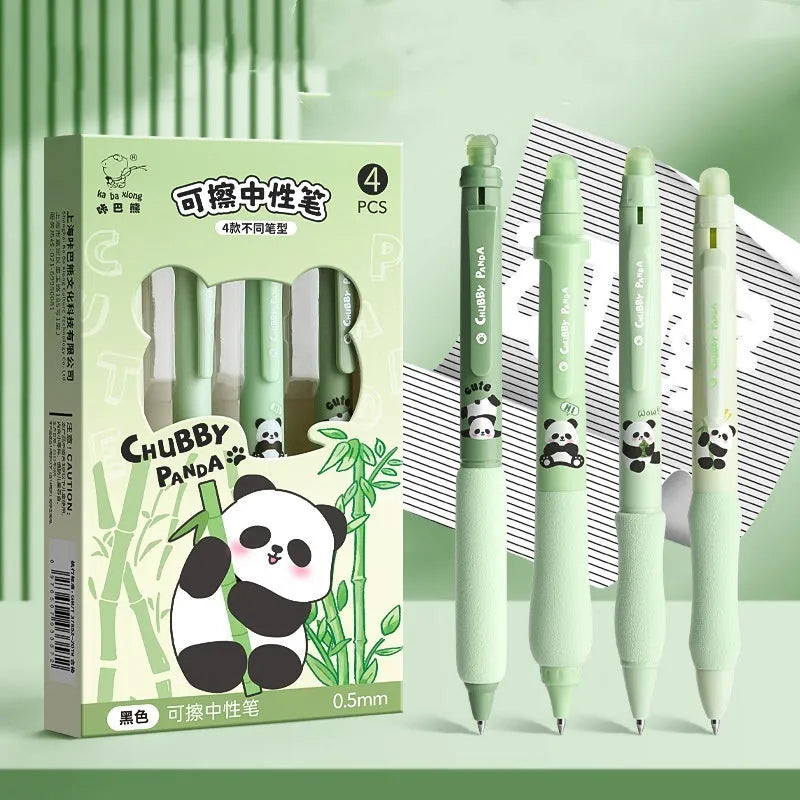 Cartoon-themed erasable gel pen with 0.5mm tip and friction eraser in various designs