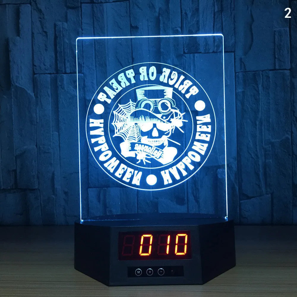 3D blue dolphin LED table night light with remote control on wooden surface