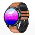 LEMFO LF26 smart bracelet on wrist showing 1.3-inch touchscreen and side button.