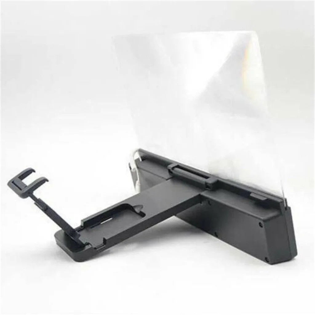 12-inch foldable mobile phone screen amplifier with flexible gooseneck and built-in speakers.