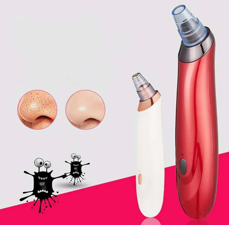 Electric blackhead remover device with vacuum suction function and multiple nozzle attachments