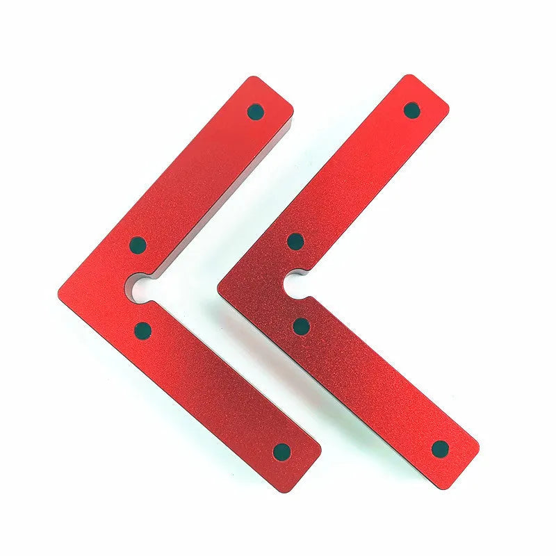 Aluminium right angle positioning block for woodworking with measuring scales