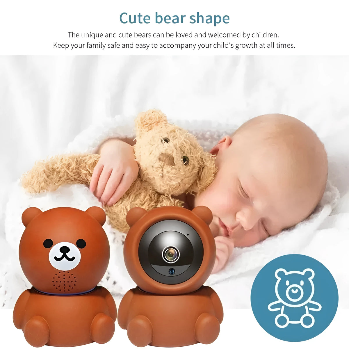 Bear Camera 1080P WiFi wireless security camera with auto tracking and infrared night vision