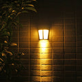 White solar wall lamp with 6 LEDs for outdoor garden lighting