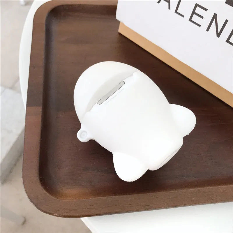 Cartoon aircraft headset silicone protective case for AirPods 1st and 2nd generation with hook