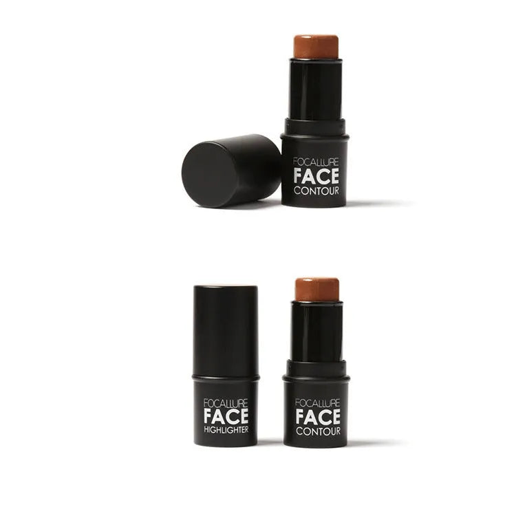 Makeup contour highlighter palette with four shades labelled A, B, C, and D for facial sculpting.