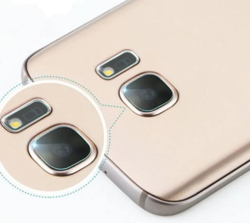 Samsung S7 Edge rear camera tempered glass protector film and flash film die-cut