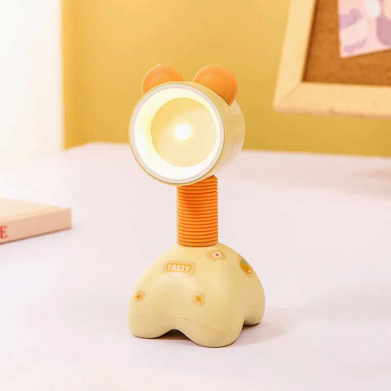 DIY magnetic cartoon night lamp with adjustable base and battery power