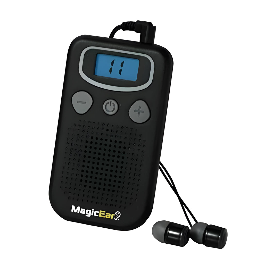 Digital display personal voice enhancer hearing amplifier with background noise reduction in brilliant colour