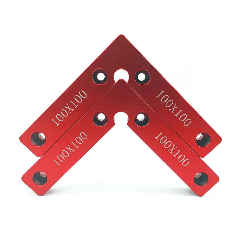 Aluminium right angle positioning block for woodworking with measuring scales