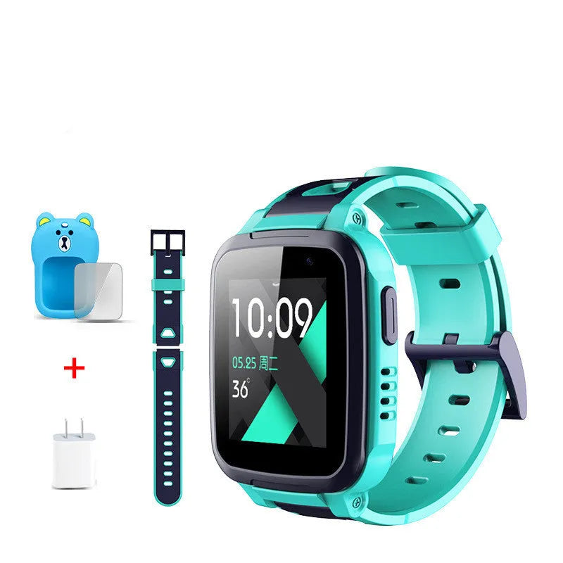 Blue 360 SE5 children's smartwatch with stainless steel wristband on a child's arm