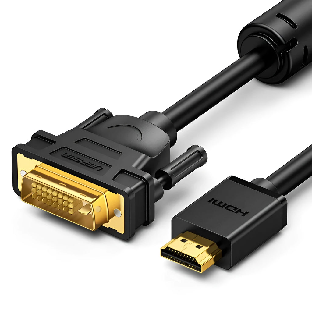 HDMI to HDMI cable with round black sheathing and metal connectors, shown in a choice of lengths from 1 to 3 metres.