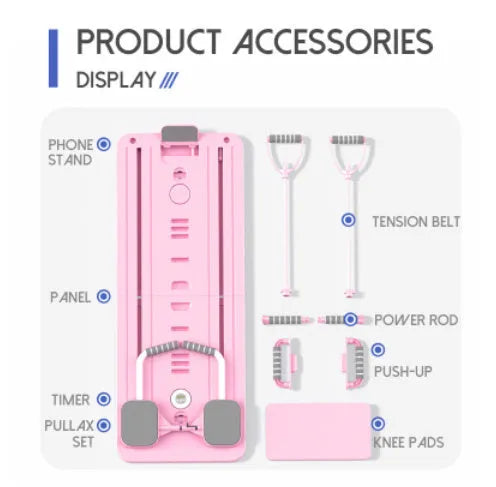 Standard purple abdominal wheel fitness board with automatic rebound mechanism on a multi-functional PP platform.