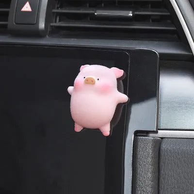 Colourful resin cartoon pig car ornament for dashboard decoration