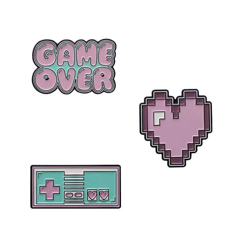 Metallic alloy badge with raised stereo game console design in choice of colours.
