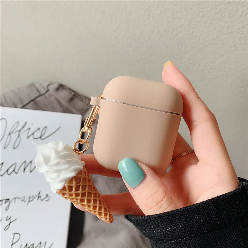 Silicone cylinder ice cream design case for AirPods 2 wireless Bluetooth headphones