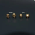 Brass decorative buckles for foot nails in 10mm and 12mm sizes with round and geometric shapes