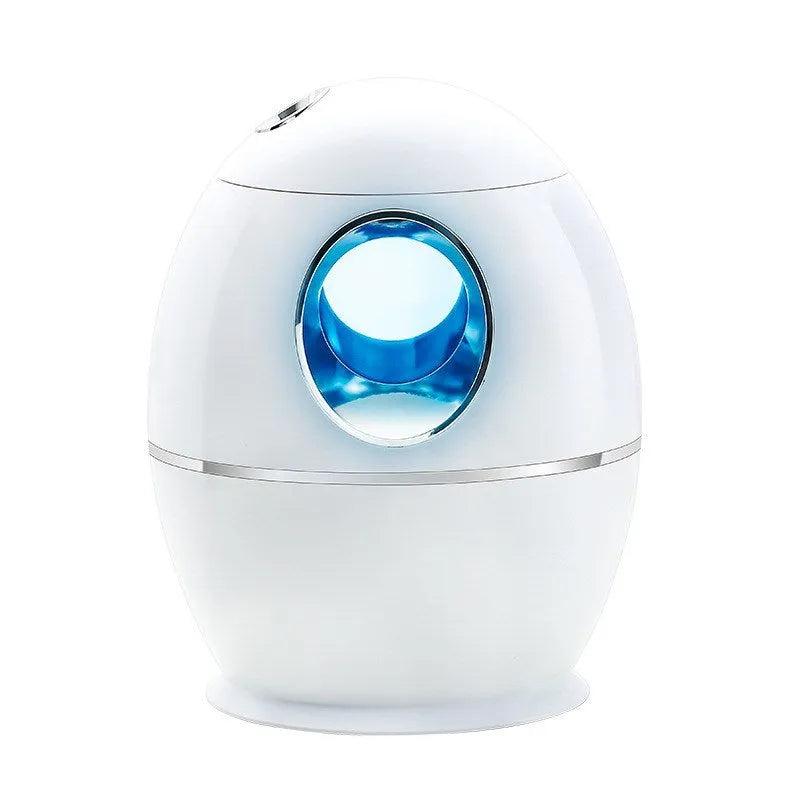 White columnar air humidifier unit with a single mist outlet and a USB cable.