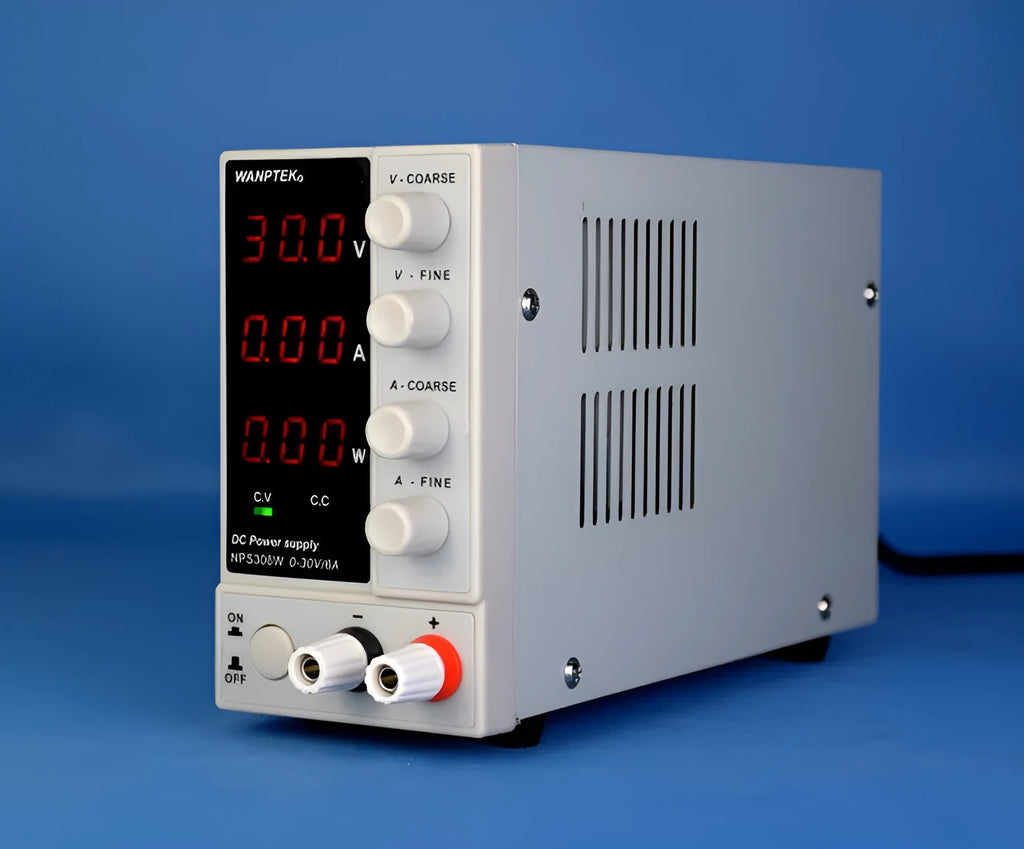 White S605W adjustable DC power supply unit for electronics repair with voltage and current dials